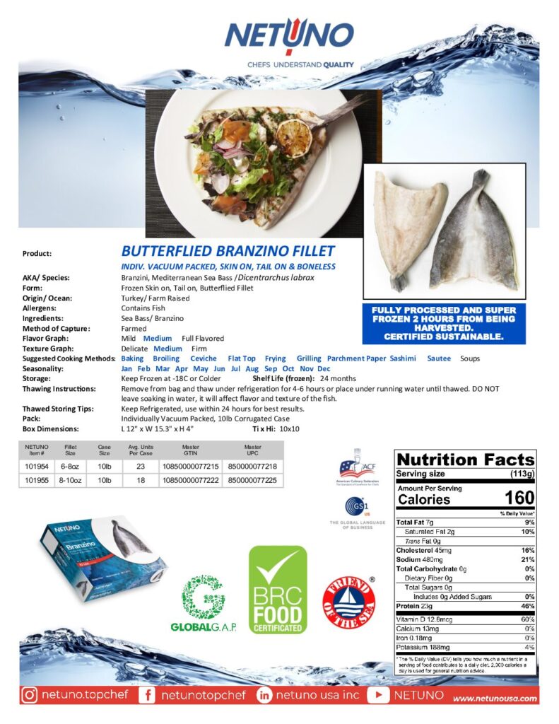 thumbnail of NETUNO Branzino Butterfly Fillet